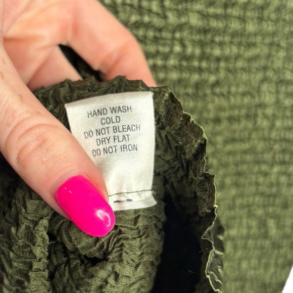 Y2K VTG Nicola Green Rouche Popcorn Tank Top Blouse Size Medium - Picture 7 of 10